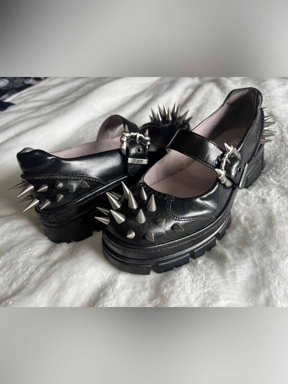 UGG Black Spiked Mary Jane Platform Shoes